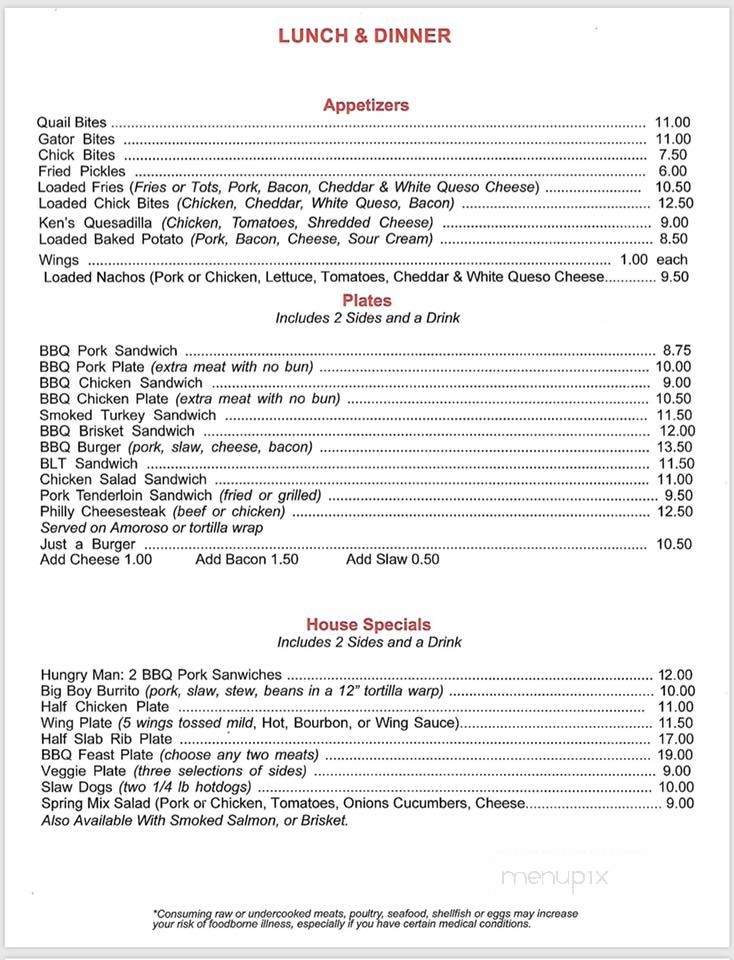 Georgia Butts BBQ - Greensboro, GA menu_pic