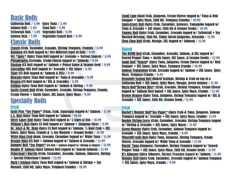 Sushi Plus - Helendale, CA menu_pic