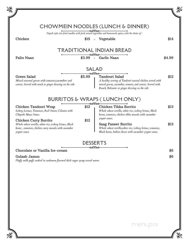 Everest Momo Shack - Jackson, WY menu_pic