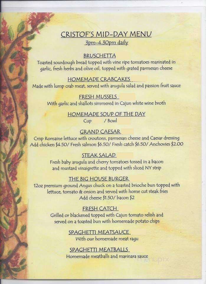 Cristof's - Fort Myers, FL menu_pic