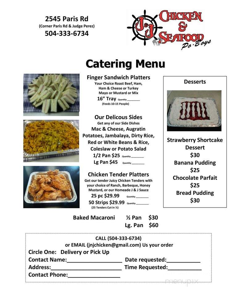 J J Chicken Seafood - New Orleans, LA menu_pic