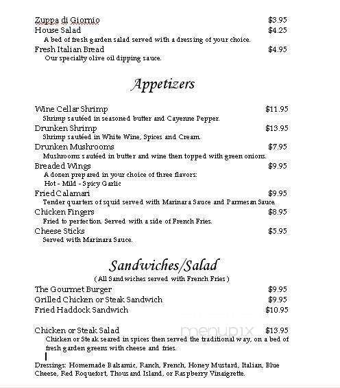 the Wine Cellar - Gallitzin, PA menu_pic