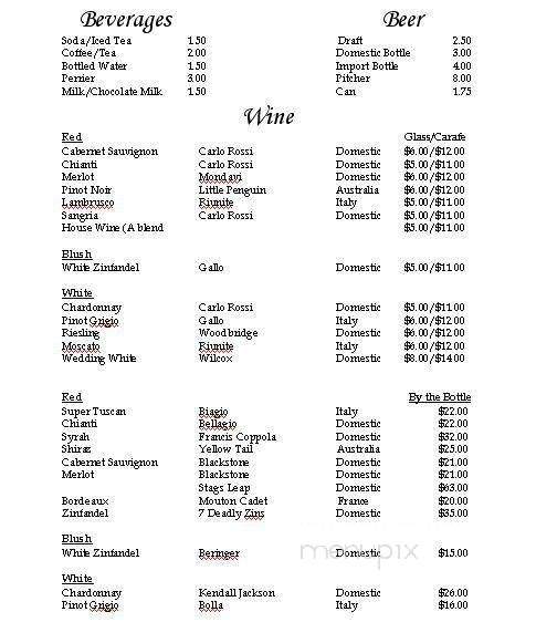 the Wine Cellar - Gallitzin, PA menu_pic