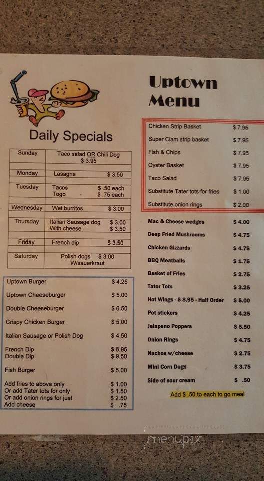 Uptown Pub - Newport, OR menu_pic