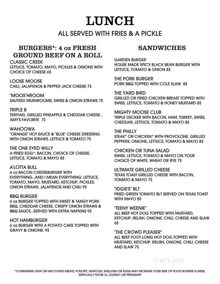 Moore's Creek Family Restaurant - Charlottesville, VA menu_pic