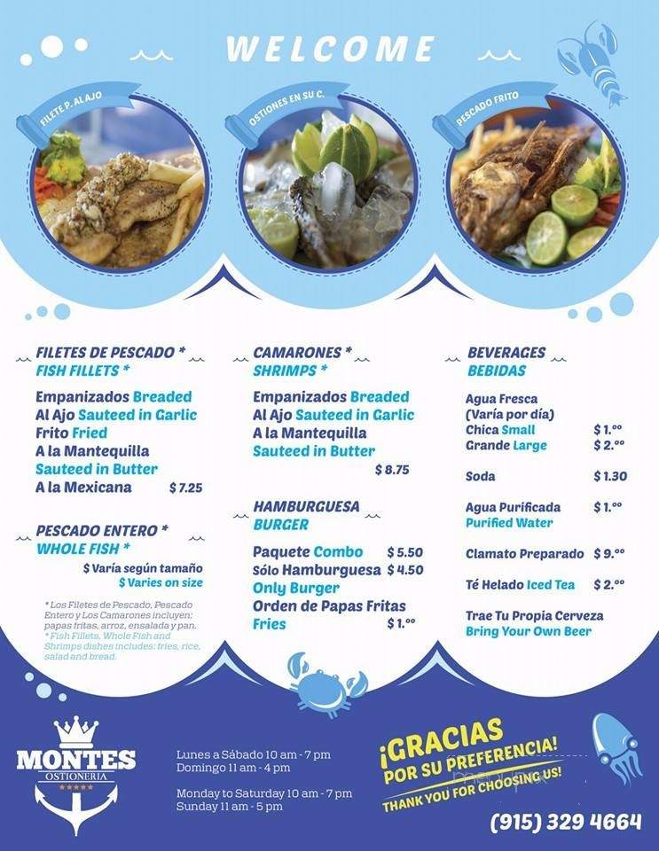 Ostioneria Montes - El Paso, TX menu_pic