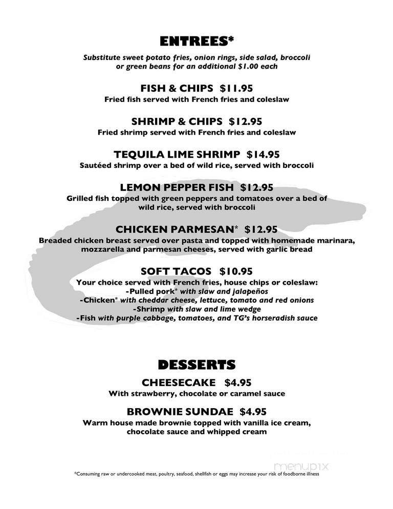 Tailgators Bar and Grille - Ridgeland, SC menu_pic