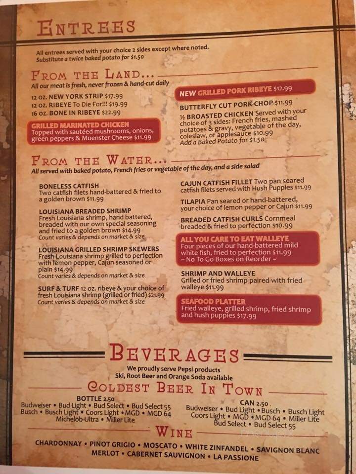 The Keys on Lake Carlyle - Keyesport, IL menu_pic