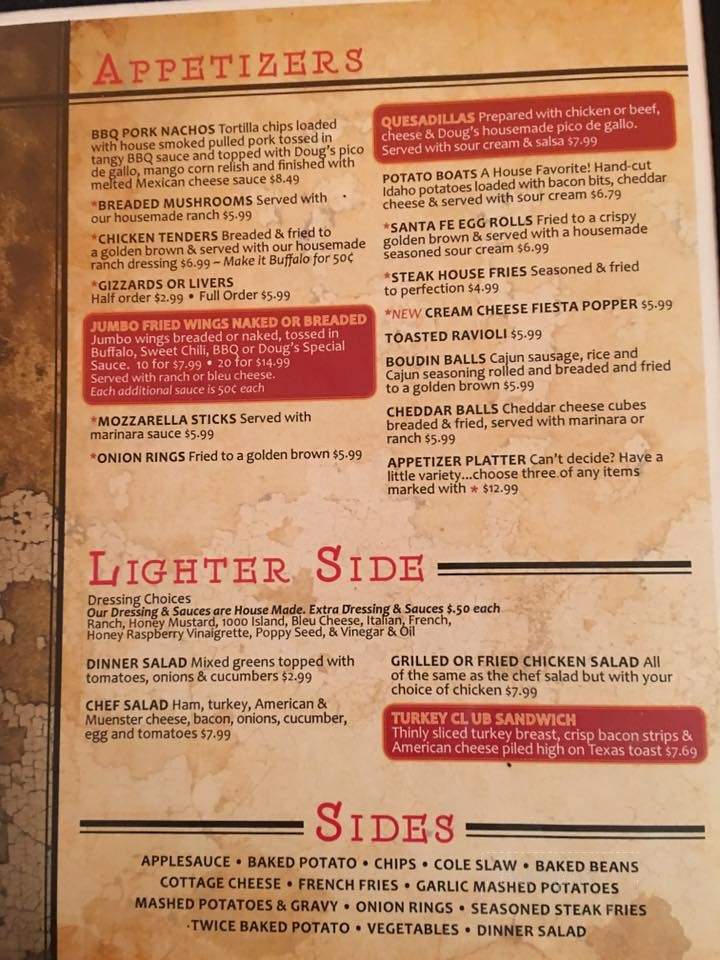 The Keys on Lake Carlyle - Keyesport, IL menu_pic