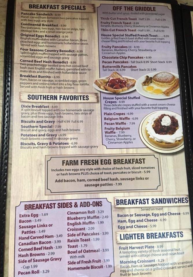 Four Seasons - Bryan, OH menu_pic