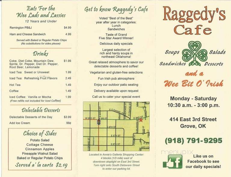 Raggedy's - Grove, OK menu_pic