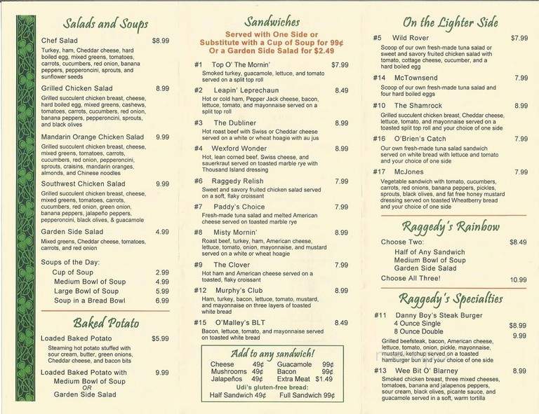 Raggedy's - Grove, OK menu_pic