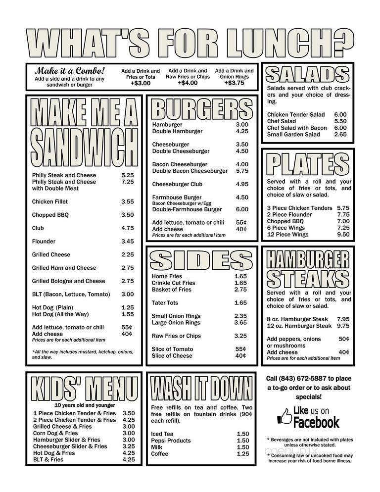 Lynn's Cafe - Pageland, SC menu_pic