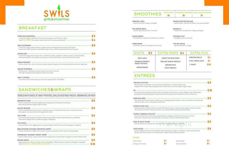 Swil's Smoothies - Rice Lake, WI menu_pic