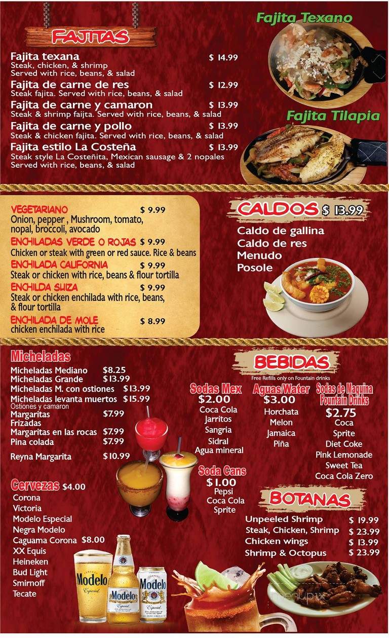 La Costenita - Indianapolis, IN menu_pic