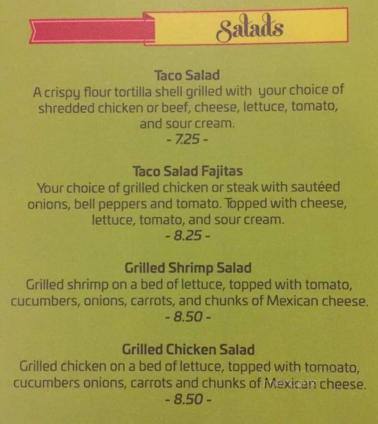 Los Cabos Mexican Grill - Menomonie, WI menu_pic
