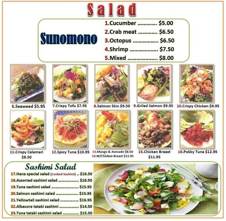 Hana Sushi Bar - Northridge, CA menu_pic