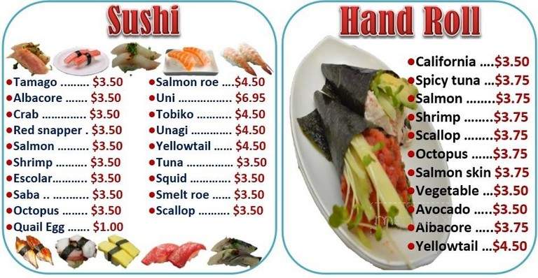 Hana Sushi Bar - Northridge, CA menu_pic