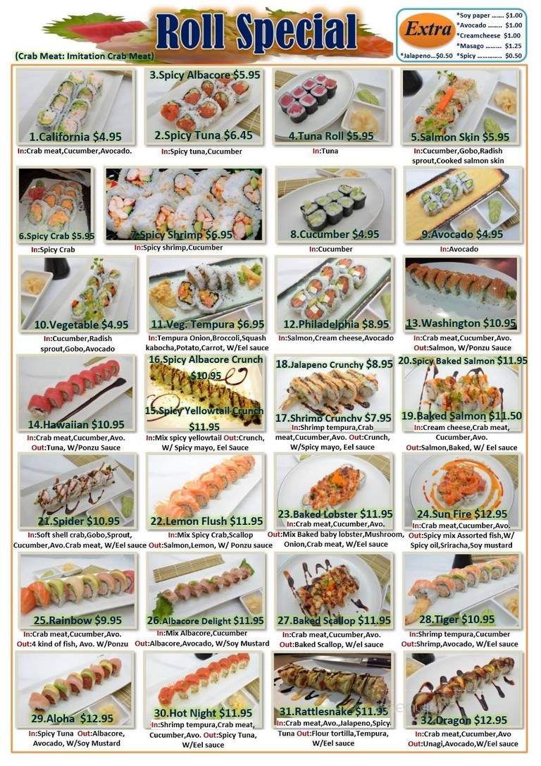 Hana Sushi Bar - Northridge, CA menu_pic