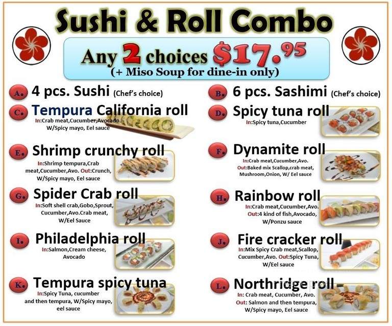 Hana Sushi Bar - Northridge, CA menu_pic