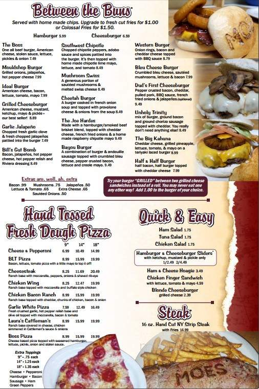 Moe's Bar Grill - Port Allegany, PA menu_pic