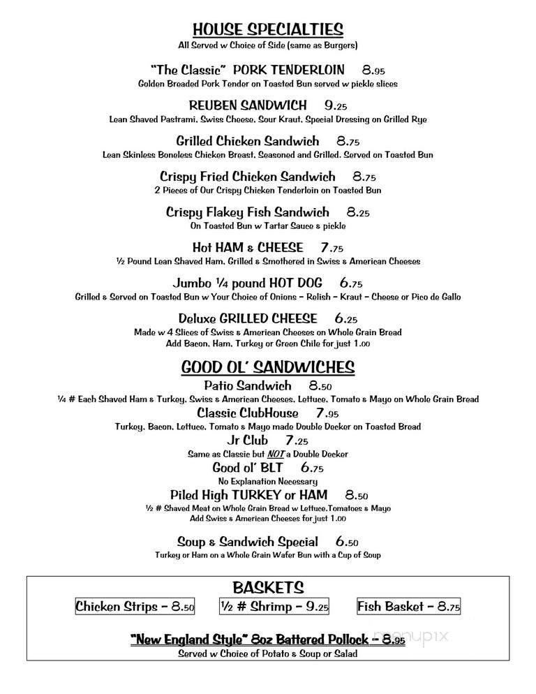 Patio Cafe - Deming, NM menu_pic