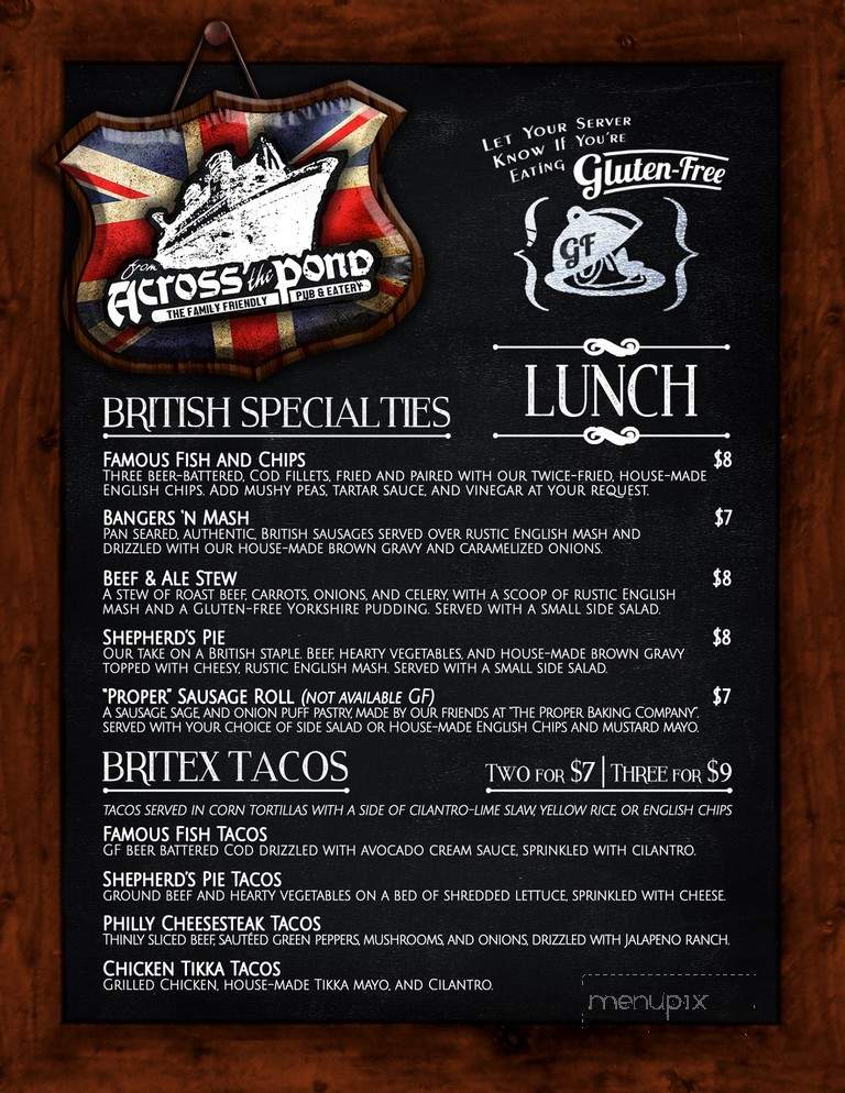 From Across the Pond - Colleyville, TX menu_pic