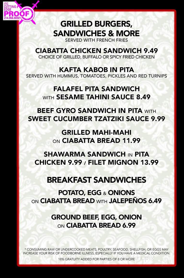 Zonga's - North Richland Hills, TX menu_pic