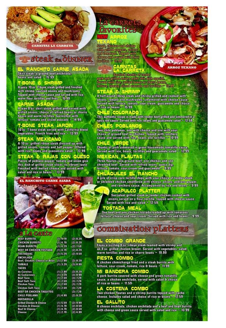 La Carreta - Schererville, IN menu_pic