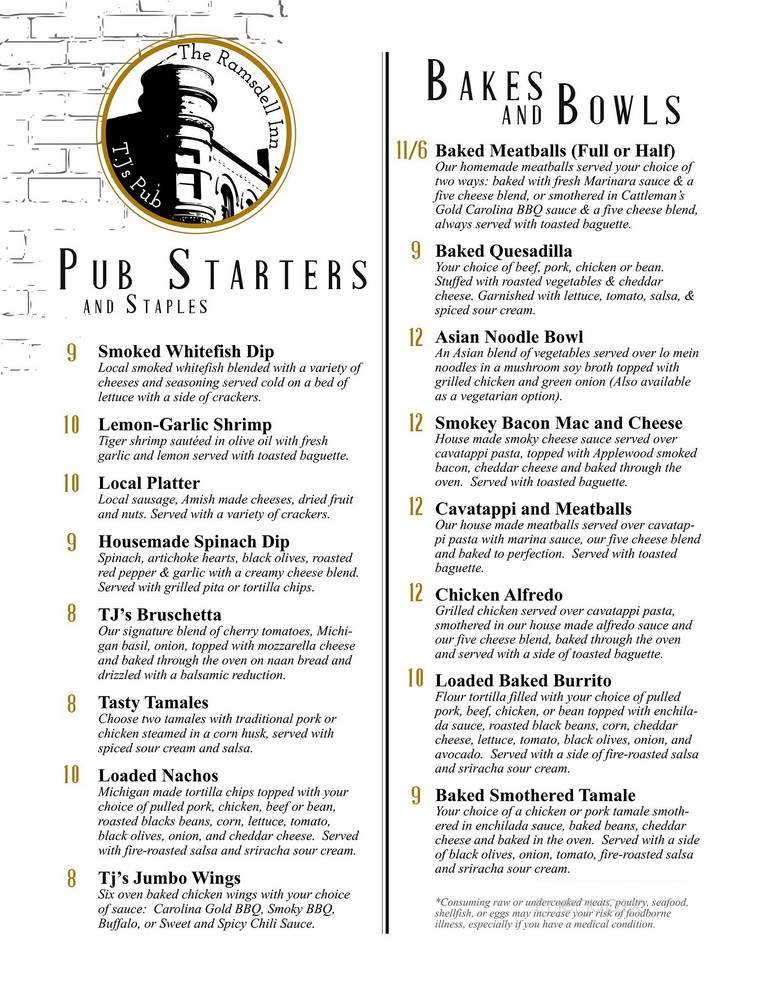 TJs Pub - Manistee, MI menu_pic