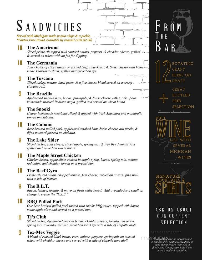 TJs Pub - Manistee, MI menu_pic