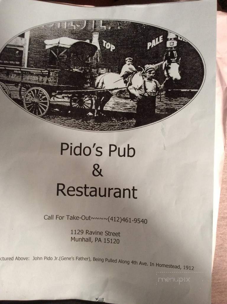 Pido's Pub - Munhall, PA menu_pic
