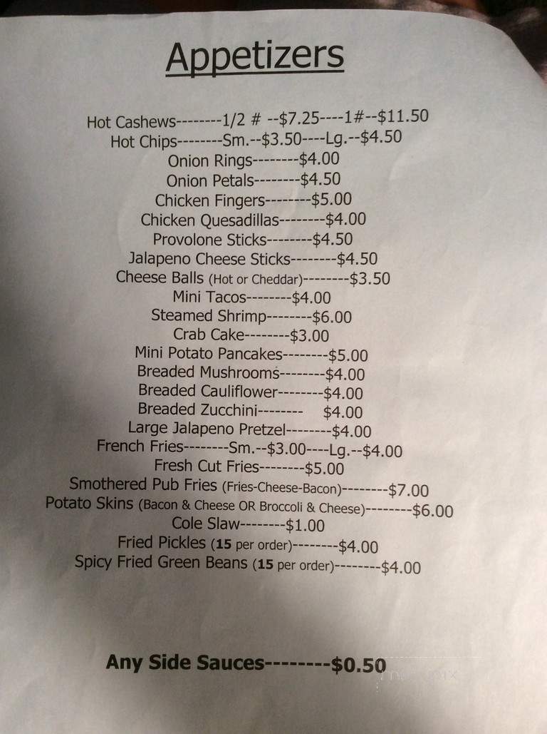 Pido's Pub - Munhall, PA menu_pic