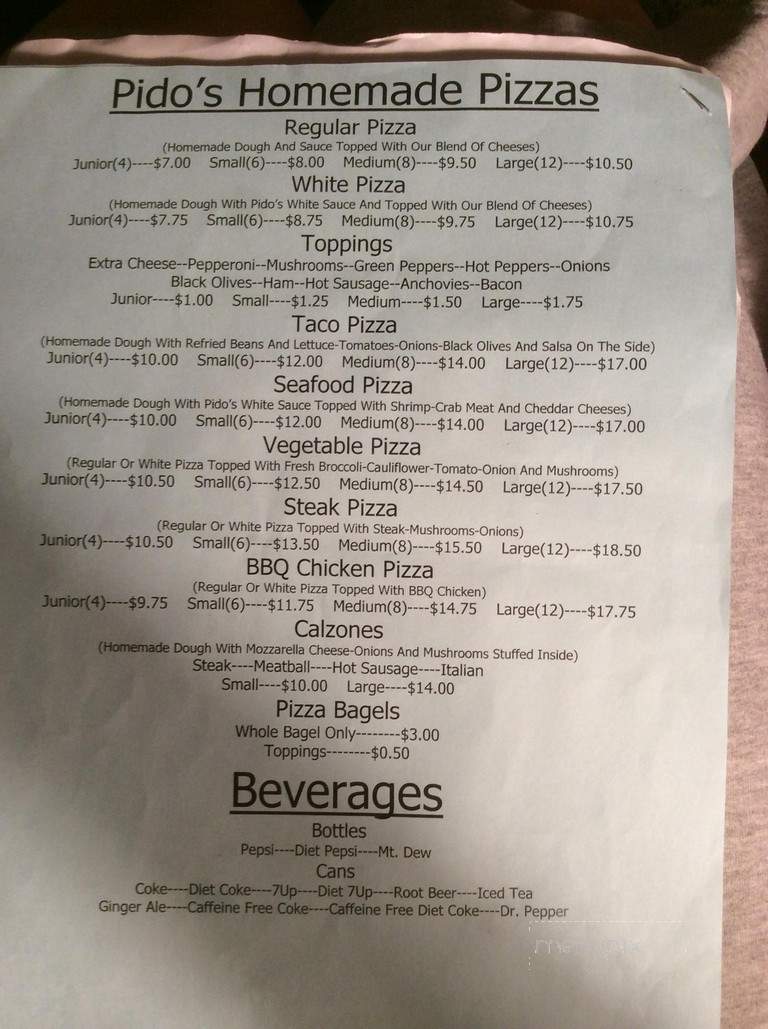 Pido's Pub - Munhall, PA menu_pic