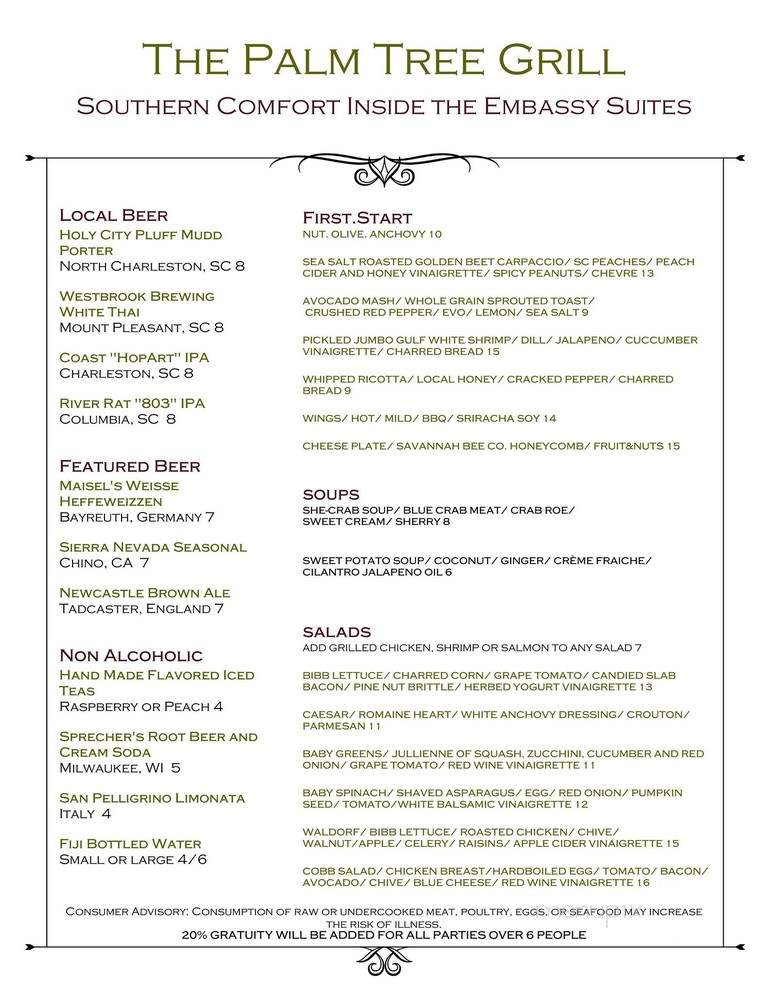Palm Tree Grill - North Charleston, SC menu_pic