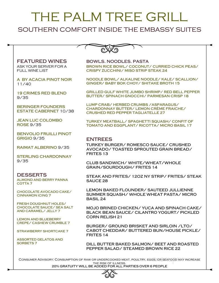 Palm Tree Grill - North Charleston, SC menu_pic