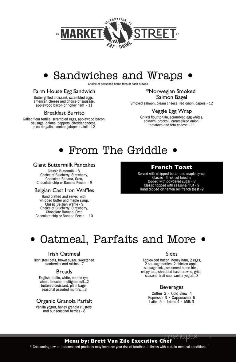 Market Street Cafe - Orlando, FL menu_pic