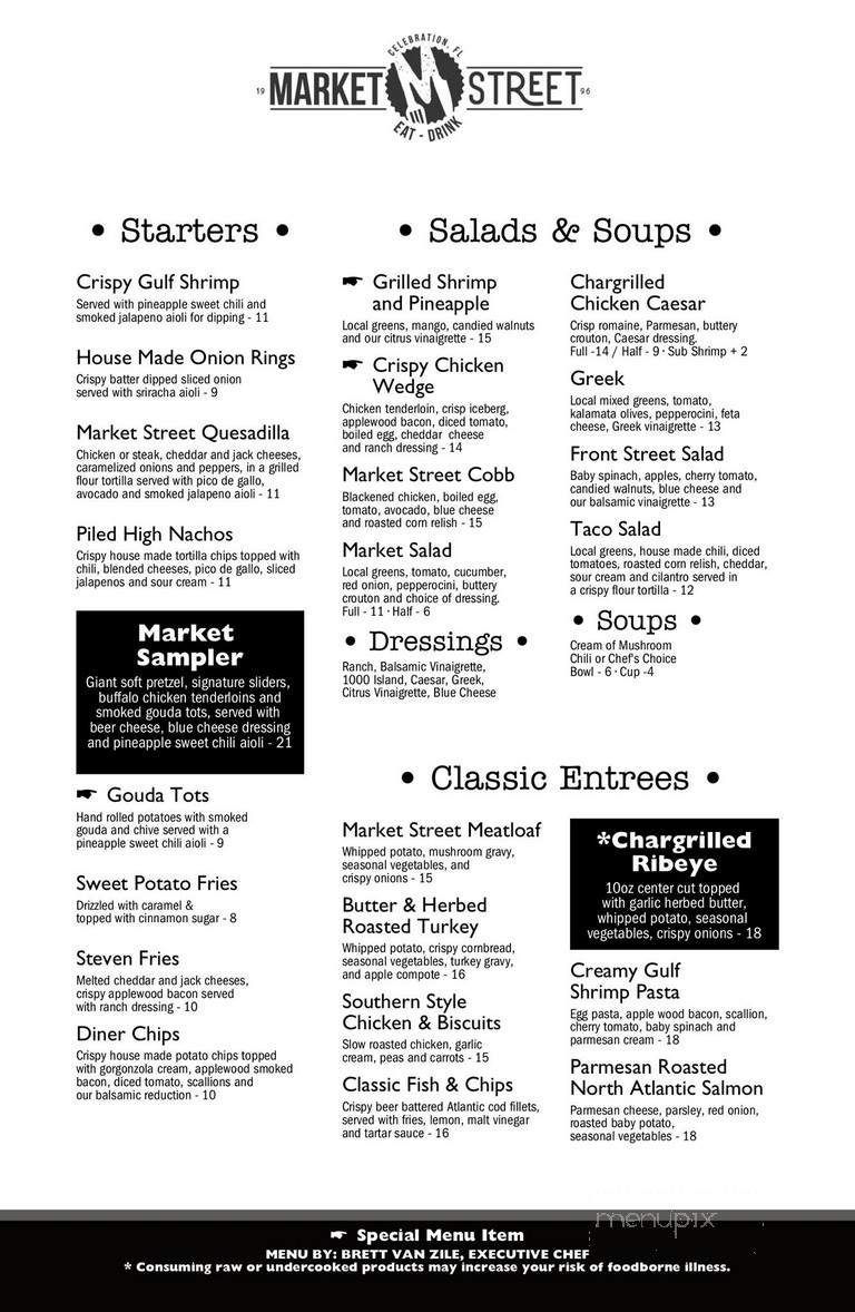 Market Street Cafe - Orlando, FL menu_pic