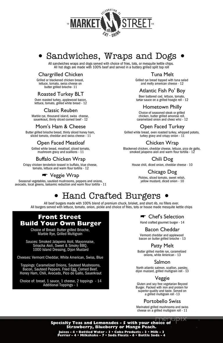 Market Street Cafe - Orlando, FL menu_pic