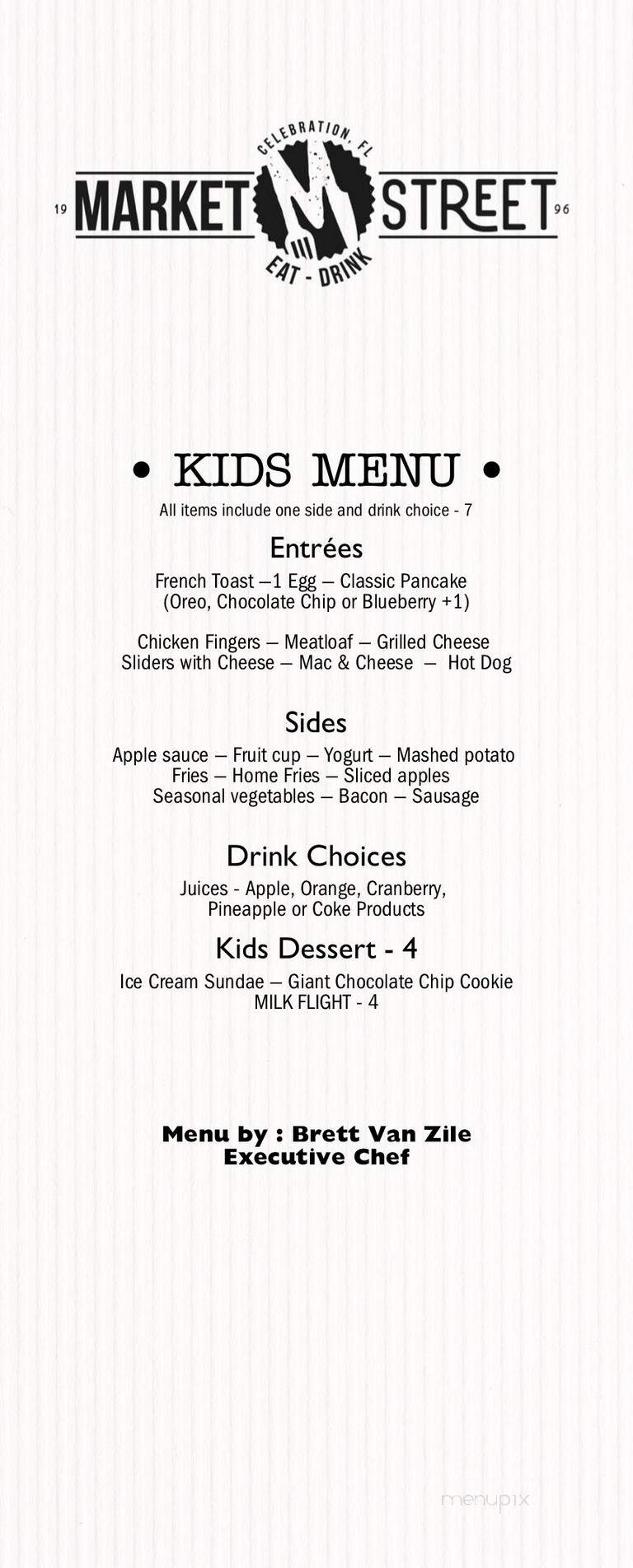 Market Street Cafe - Orlando, FL menu_pic
