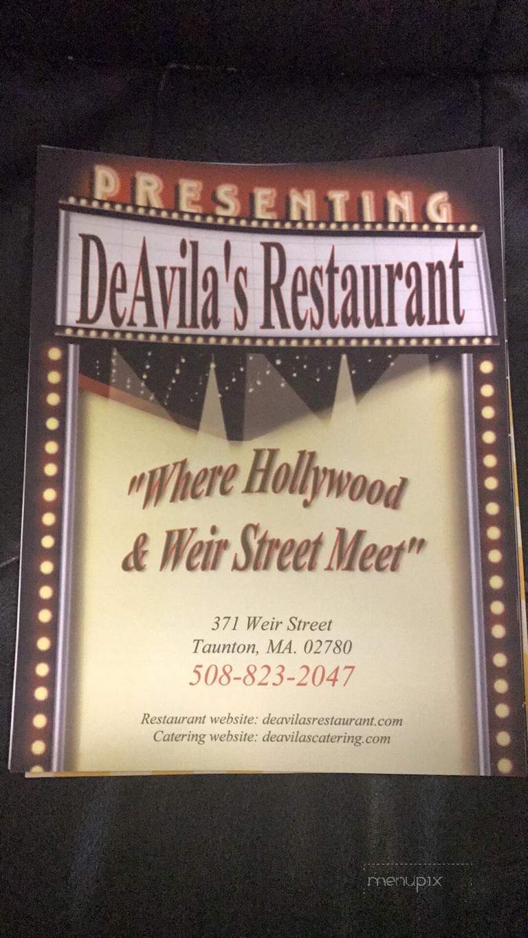 DeAvila's Restaurant and Catering - Taunton, MA menu_pic