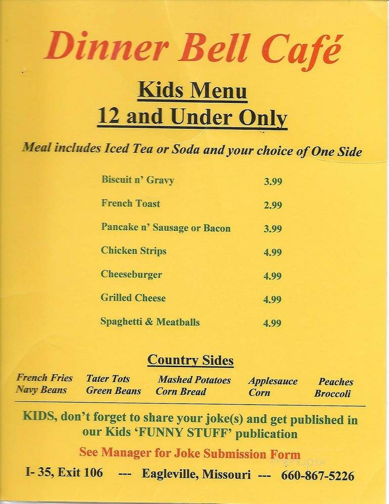 Dinner Bell Cafe - Eagleville, MO menu_pic