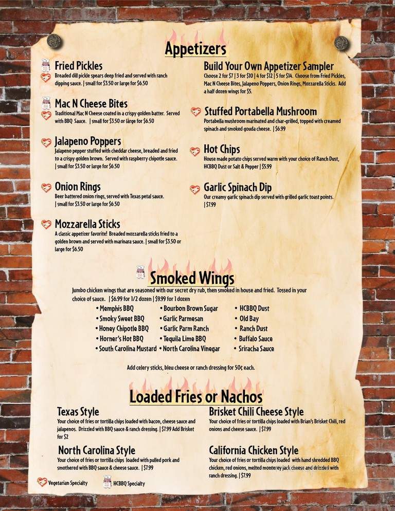 Horner's Corner BBQ - Carlisle, PA menu_pic