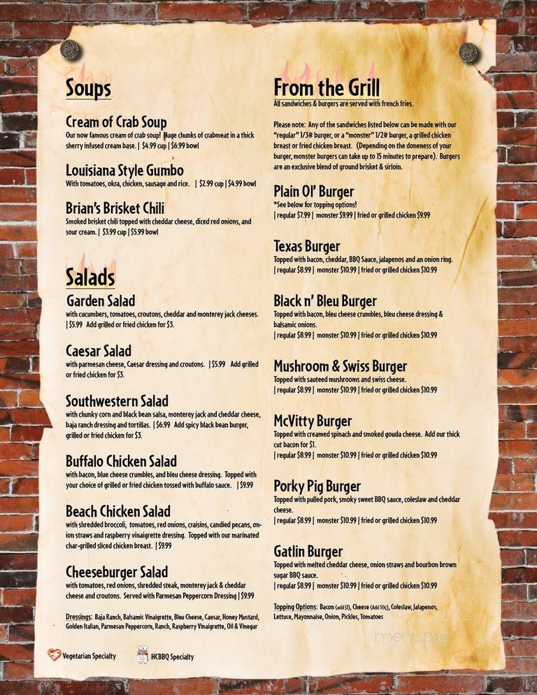 Horner's Corner BBQ - Carlisle, PA menu_pic