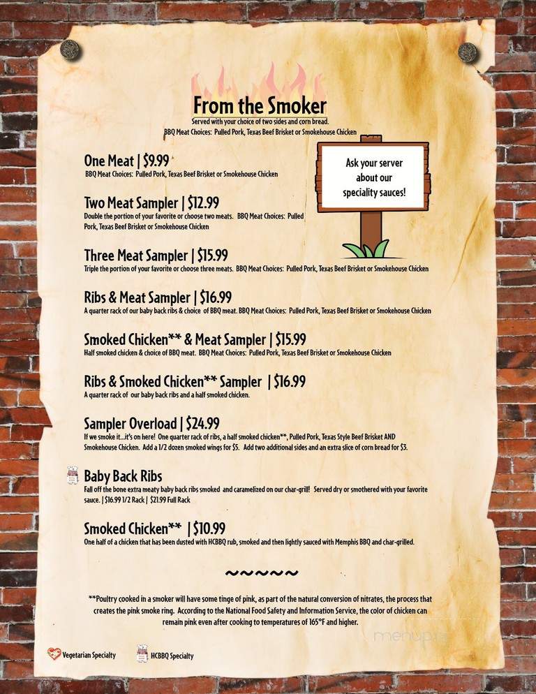 Horner's Corner BBQ - Carlisle, PA menu_pic
