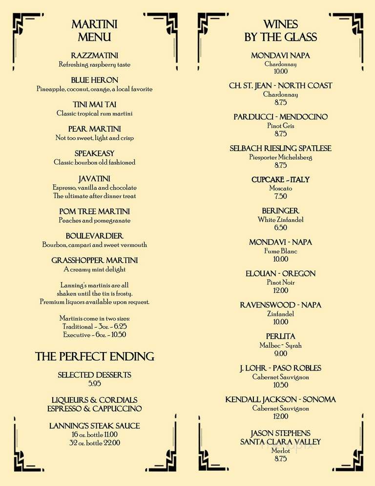 Lanning's Restaurant - Akron, OH menu_pic