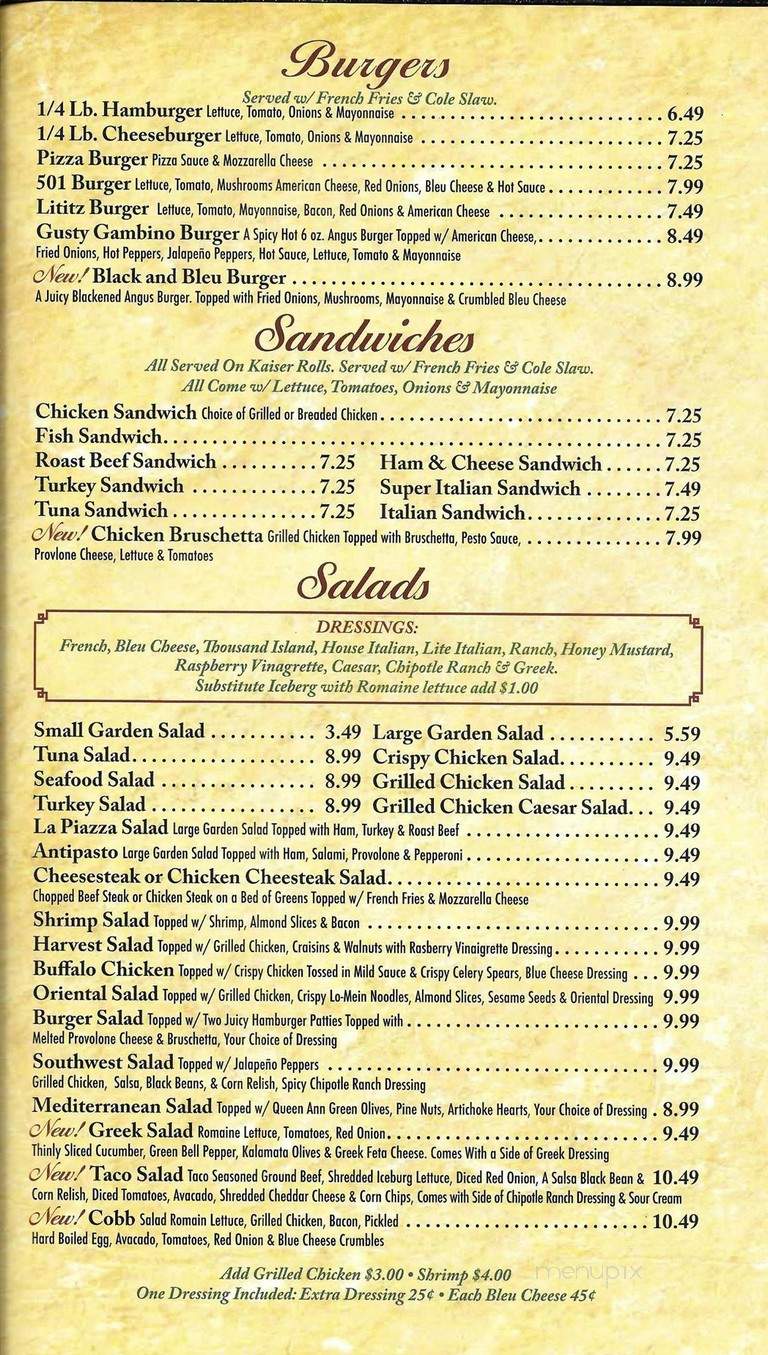 La Piazza Italian Restorante - Lititz, PA menu_pic