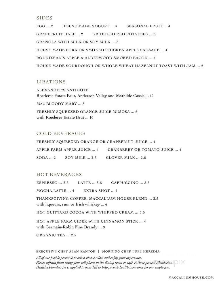 MacCallum House Inn - Mendocino, CA menu_pic