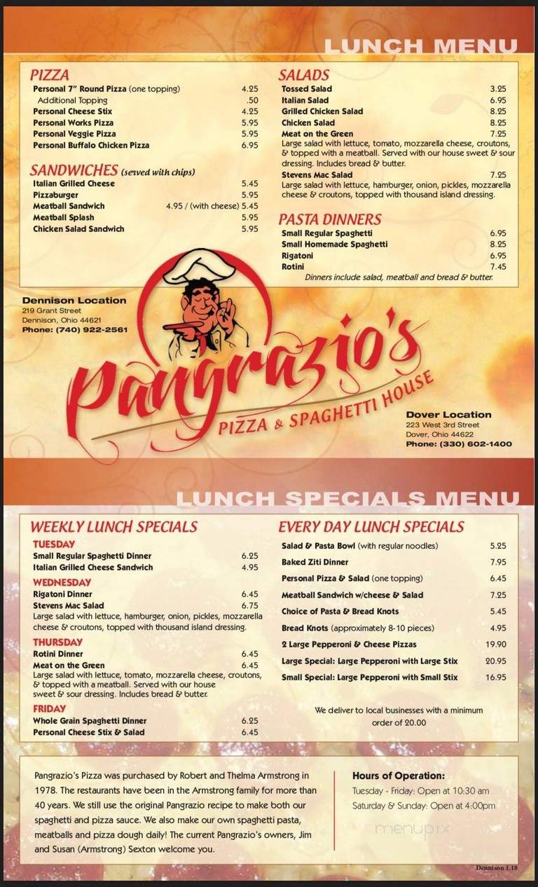 Pangrazios Pizza & Spaghetti - Dover, OH menu_pic