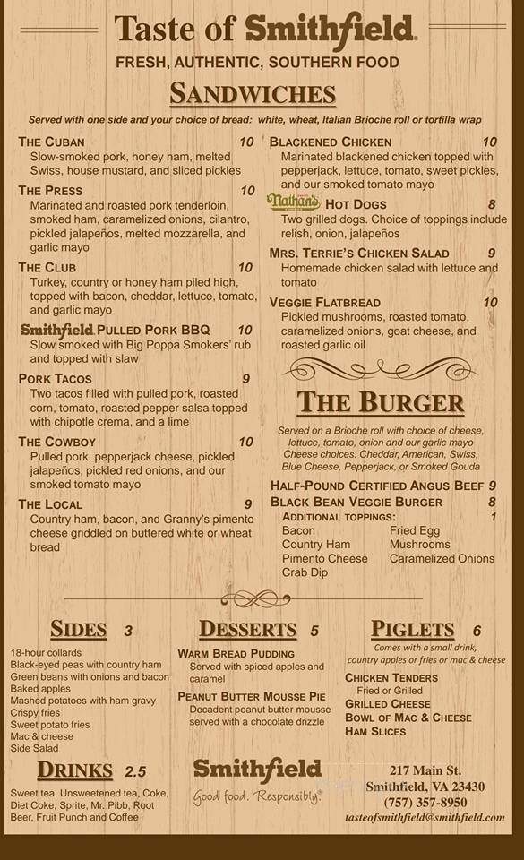Taste of Smithfield - Smithfield, VA menu_pic